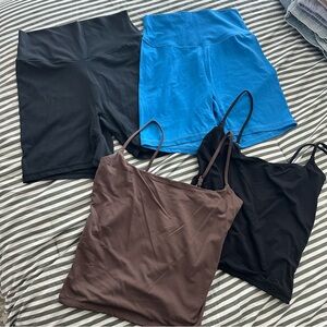 Workout shorts and tank top bundle